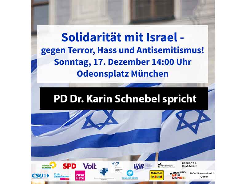 Kundgebung: Solidarität mit Israel – gegen Terror, Hass und Antisemitismus