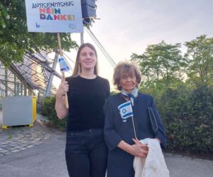 Kundgebung gegen das Roger Waters Konzert in München, 2023